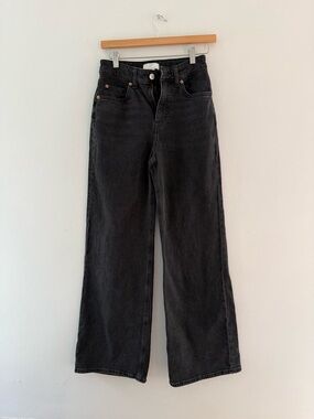H&M Black High-Rise Wide Leg Jeans